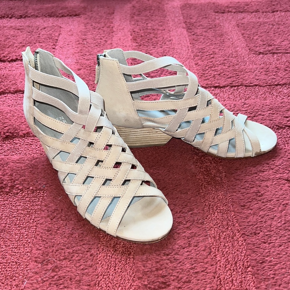 Eileen Fisher Oodle Caged Beige Lattice Sandal